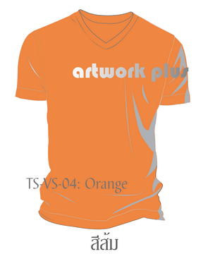 T-Shirt, TS-VS-04, เสื้อยืดคอวี สีส้ม